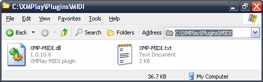 XMPlay MIDI Plugin Plugin DLL Location