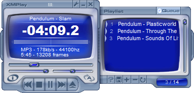 Playlist panel, only showing queued files